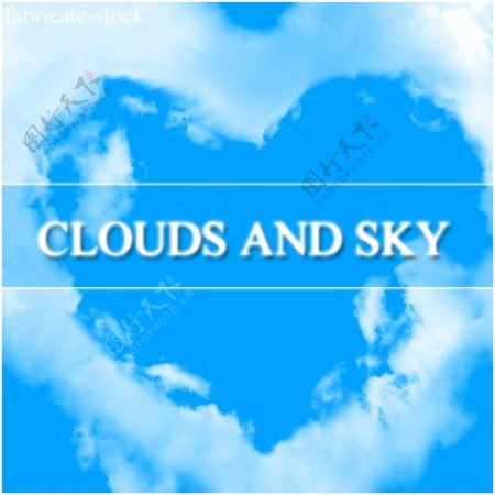 天空心形云朵爱心云彩Photoshop笔刷素材