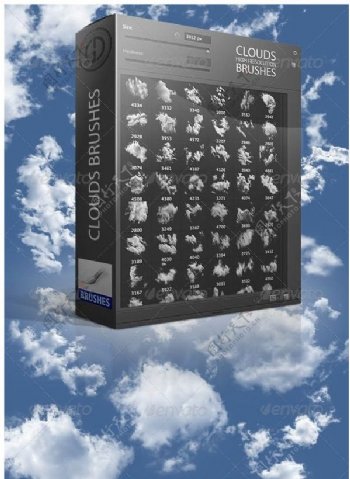 超高品质白云高空云朵云层效果Photoshop云彩笔刷