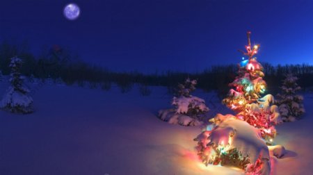 圣诞雪地背景图片