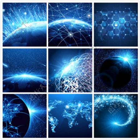 地球信息科技网络矢量素材