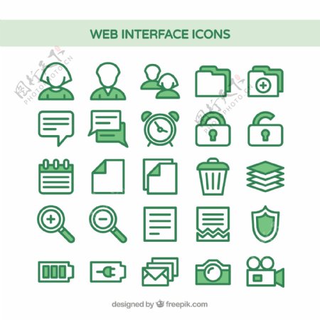 绿色网页界面图标