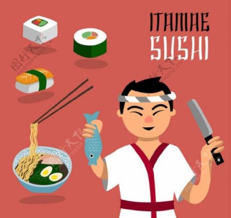 日本厨师和料理