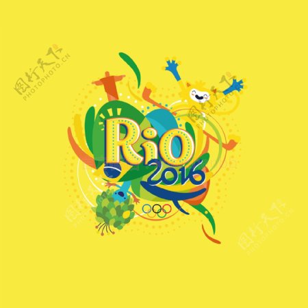 里约奥运会海报图标背景设计
