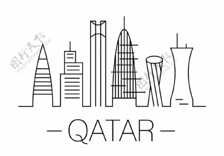 卡塔尔插画矢量图