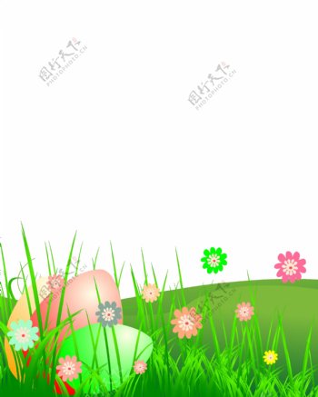 草与花的复活节景观
