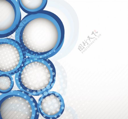 蓝色圆圈网点设计装饰元素背景图