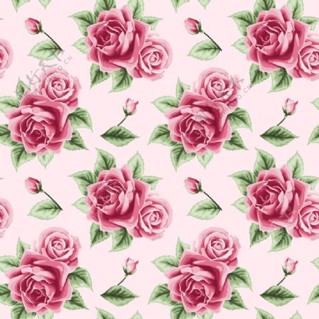 粉色玫瑰花无缝背景图片