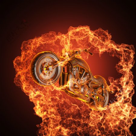 火焰摩托车图片