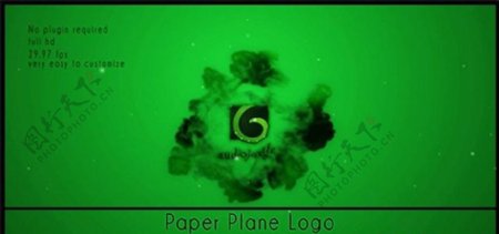 纸飞机飞行logo演绎动画AE模板