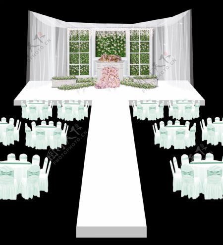 欧式小清新婚礼主舞台设计