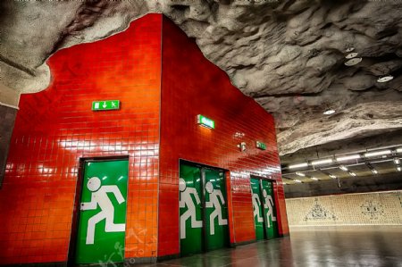瑞典首都斯德哥尔摩地铁站