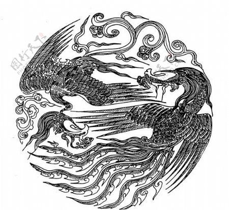 元明时代矢量版画古典图案矢量中华五千年AI源文件0042