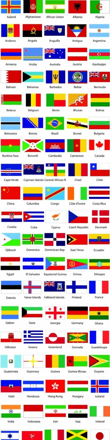 世界各国国旗汇总合集矢量图素材