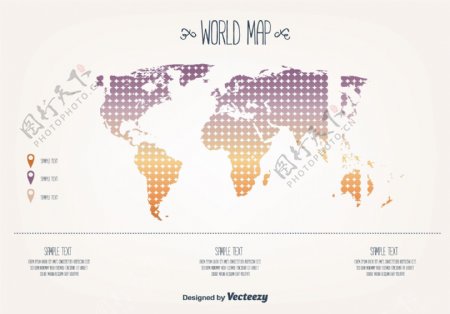 自由世界地图矢量