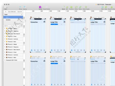 iOS11栅格化系统模板Sketch素材
