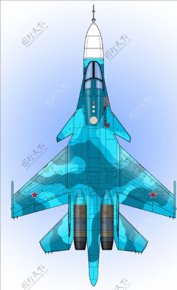 俄罗斯苏34战机俯视图分层素材