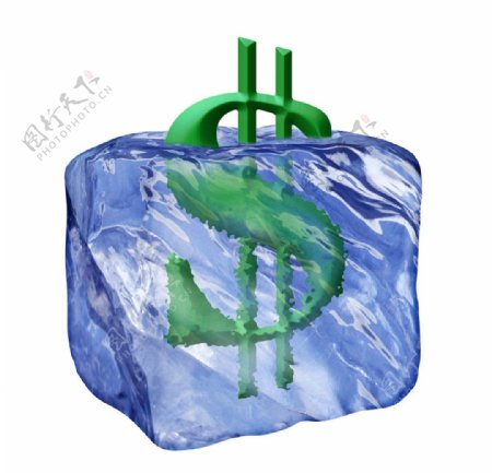 冰冻的货币符号