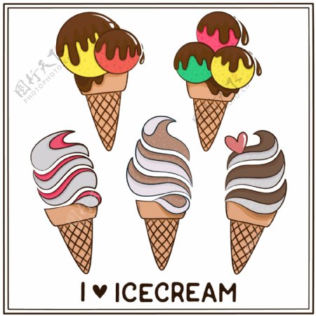 我喜欢冰淇淋背景