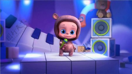 梦幻卡通小猪跳舞背景视频素材