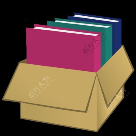 纸盒装的文件夹免抠png透明素材