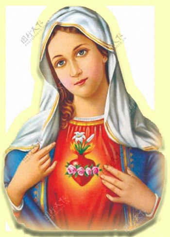 漂亮的圣玛丽油画像免抠png透明素材
