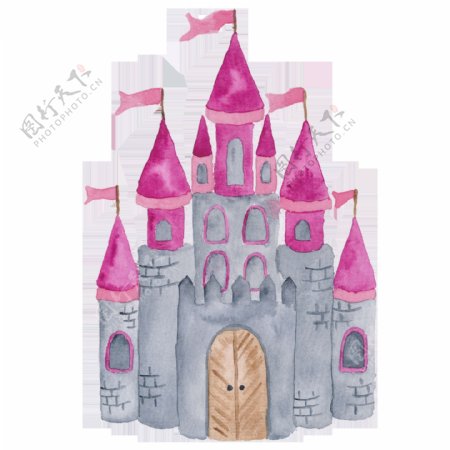 粉色公主城堡透明素材