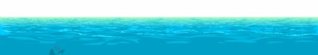 蓝色海平面海浪免抠png透明图层素材