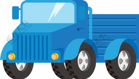 蓝色载重卡车