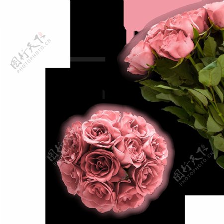 浪漫玫瑰花束元素