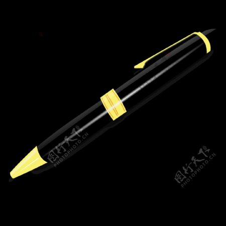 漂亮黑色钢笔免抠png透明图层素材