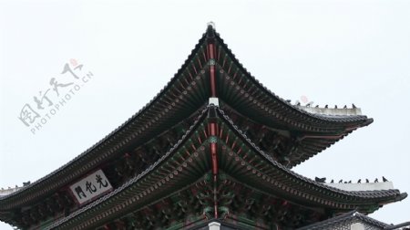 在景福宫的屋顶部分汉城