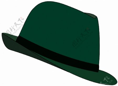 墨绿色帽子免抠png透明素材