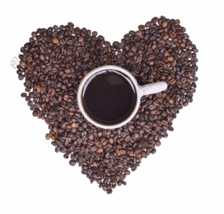 心形咖啡豆图形免抠png透明图层素材