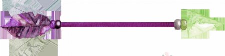 手绘紫色羽毛之箭png透明素材