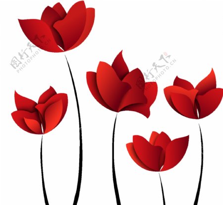 酒红花瓣卡通透明素材