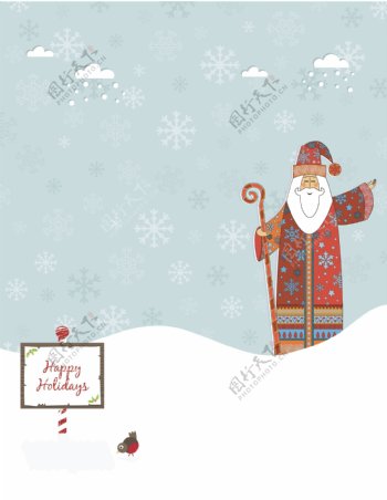 快乐节日冰岛圣诞海报背景素材
