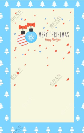圣诞老人下雪蓝色海报背景素材
