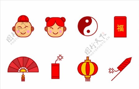 中国新年元素图标