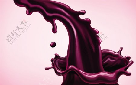 紫色果汁飞溅图