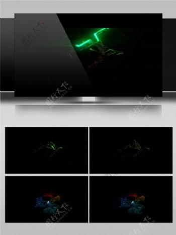 绿色闪电光束高清视频素材