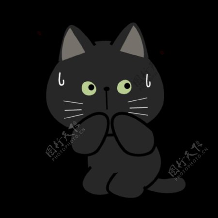 卡通黑色猫咪设计图