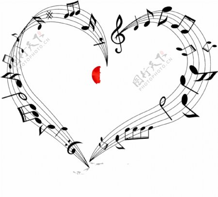 音乐爱心音符爱心形状音符爱心