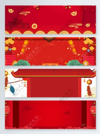 红色中国风传统节日广告背景