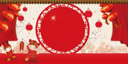 红色中国喜庆节日新春背景