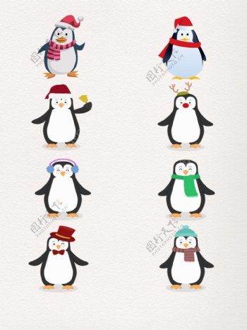 圣诞节企鹅装饰图案