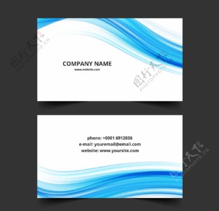 蓝色波浪商务卡片