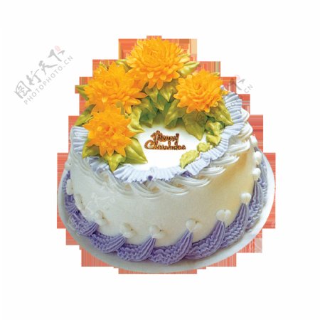 黄色花朵蛋糕素材