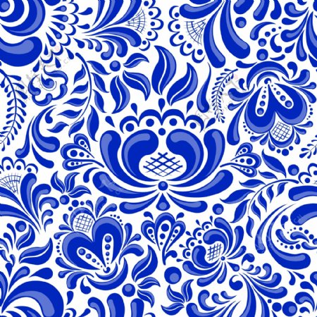 传统时尚蓝色青花瓷纹理