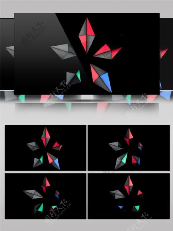 红色水晶三角动态视频素材