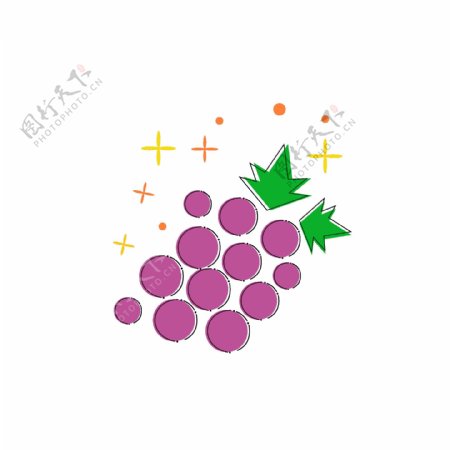 MBE图标元素之卡通可爱水果图案葡萄